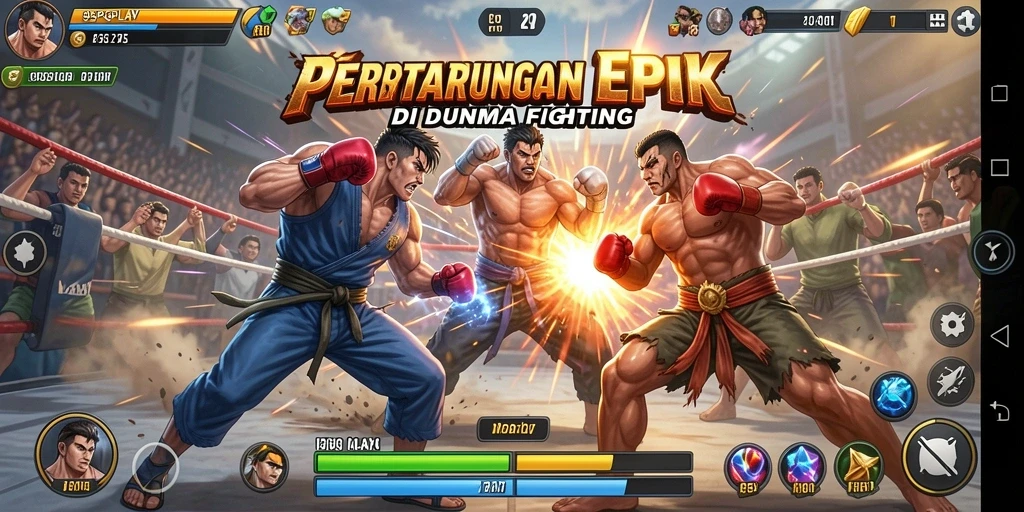 Tampilan gameplay pertarungan yang intens dan mendebarkan di 95PGPLAY.