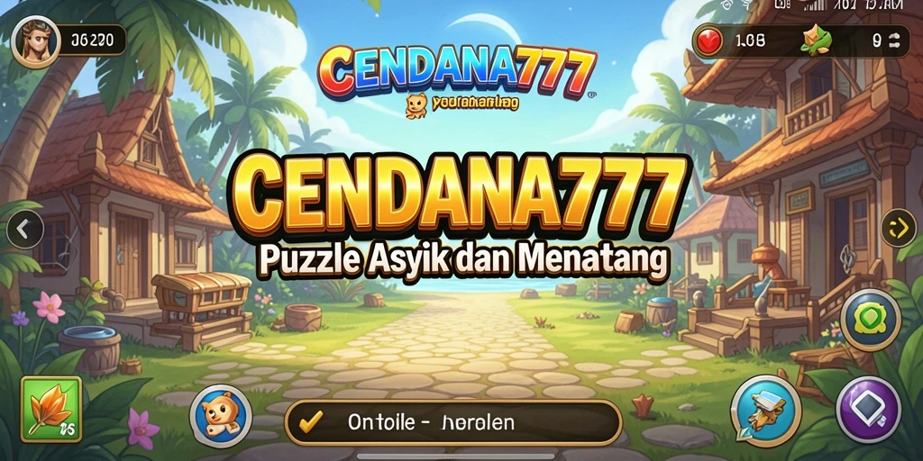 Tangkapan layar utama gameplay CENDANA777 menampilkan level puzzle yang penuh warna.
