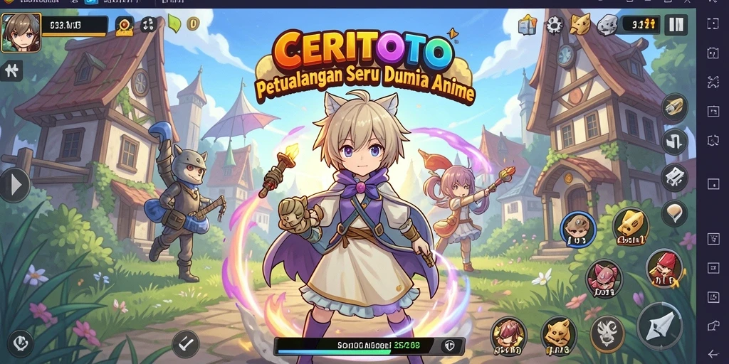 Tangkapan layar menunjukkan pertarungan seru dan karakter Anime yang menakjubkan.