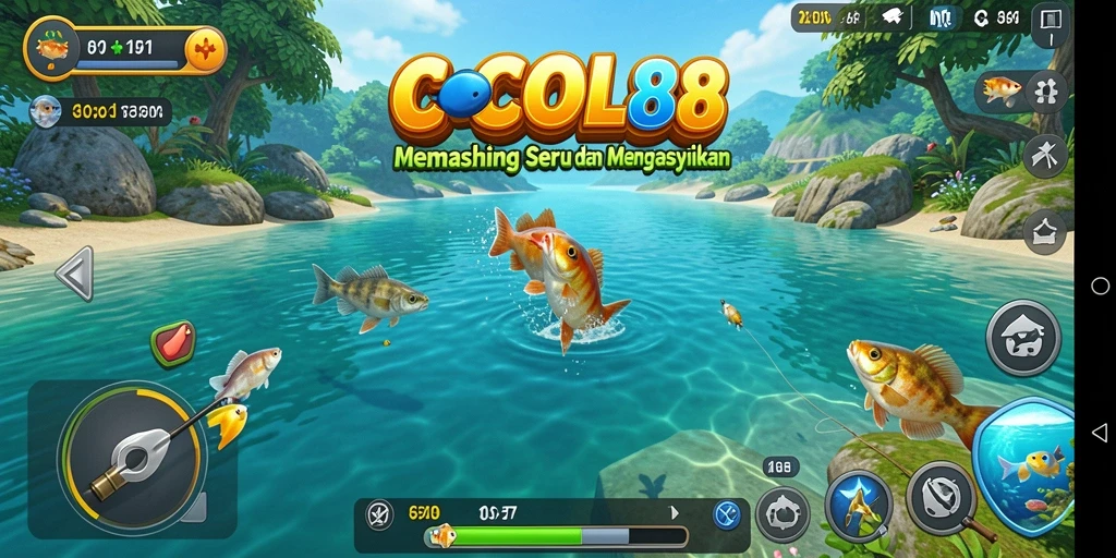 Gameplay COCOL88 menampilkan aksi memancing yang mendebarkan.