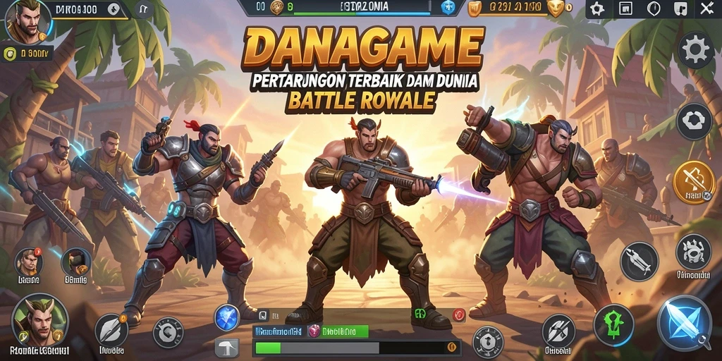 Tangkapan layar DANAGAME menampilkan aksi seru dalam game Battle Royale.