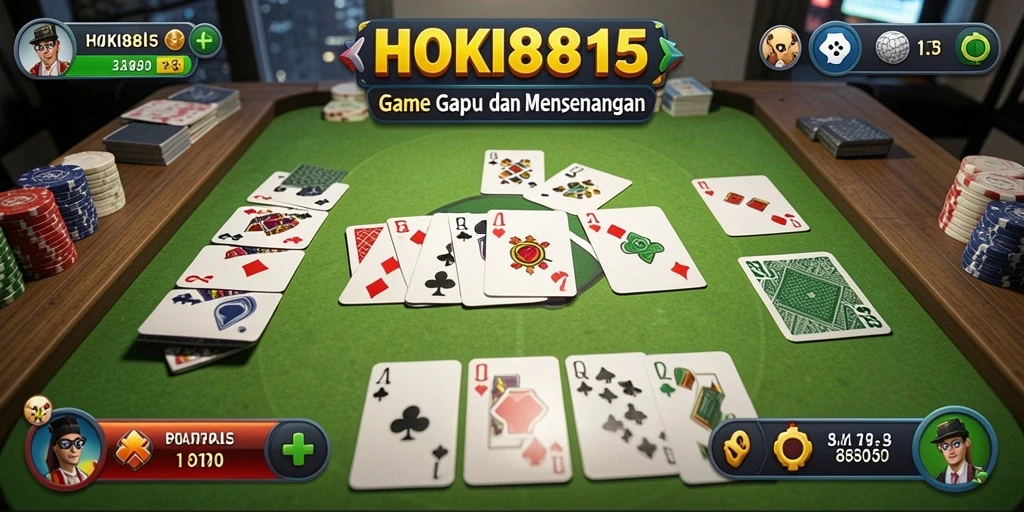 Screenshot gameplay HOKI8815 yang penuh aksi Gaple.