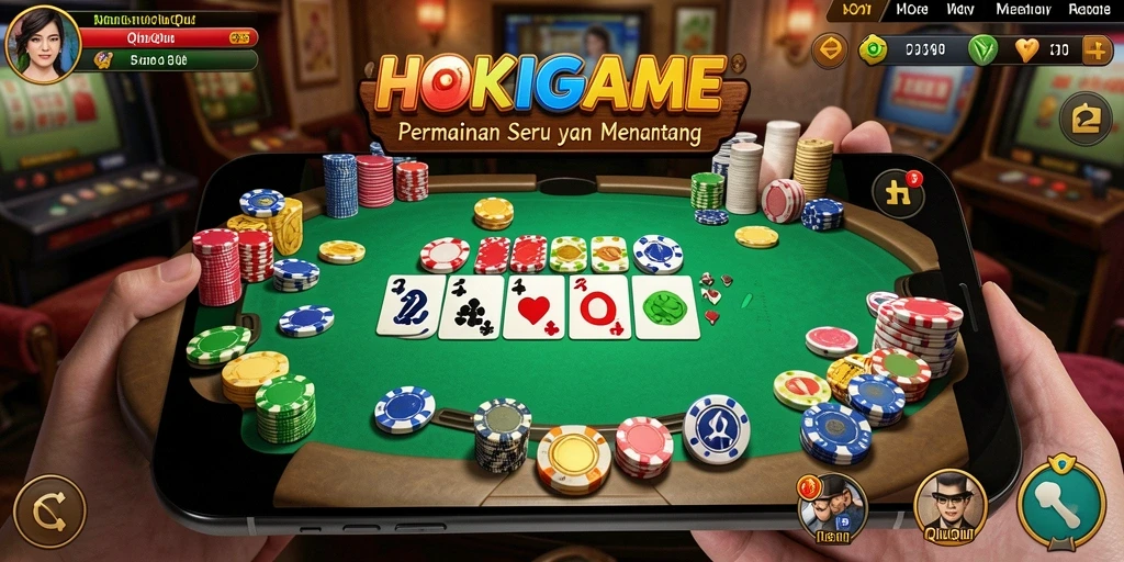 Tampilan gameplay HOKIGAME yang menarik saat bermain QiuQiu.