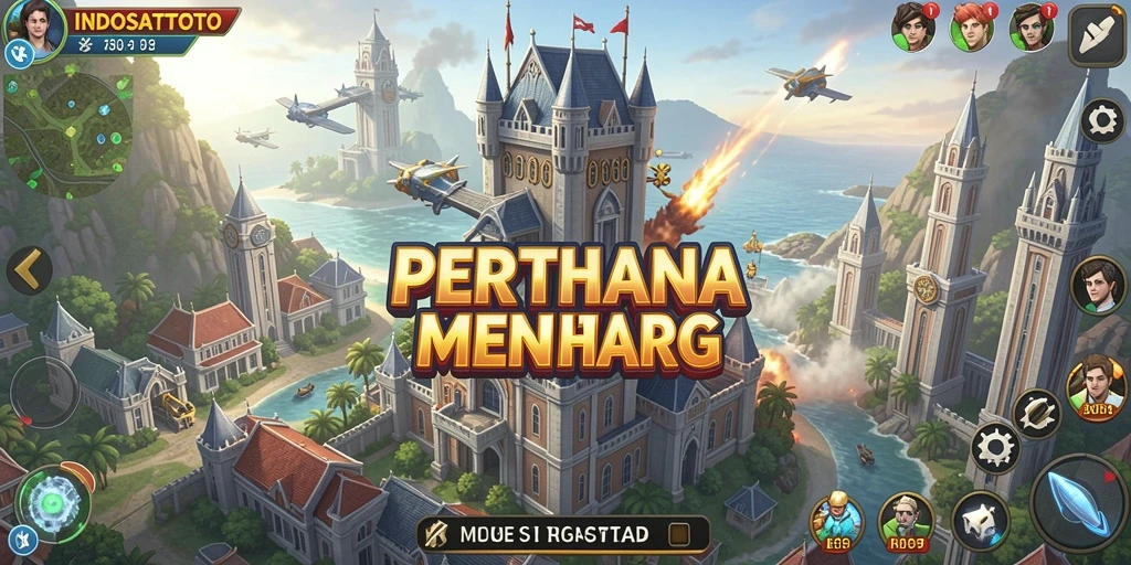 Tampilan gameplay seru dari INDOSATTOTO dalam mode Tower Defense.