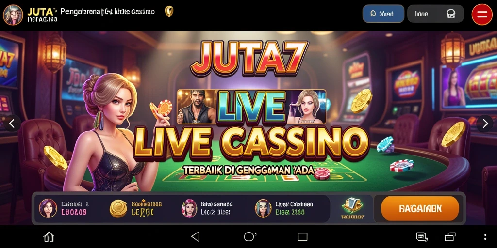 Screenshot gameplay JUTA7 menampilkan dealer langsung dalam aksi permainan kasino.