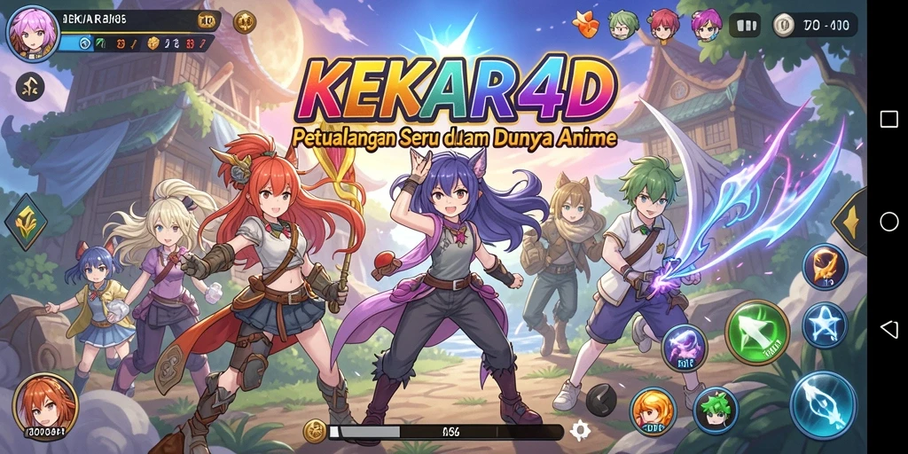 Tampilan menarik dari gameplay KEKAR4D di dunia anime.