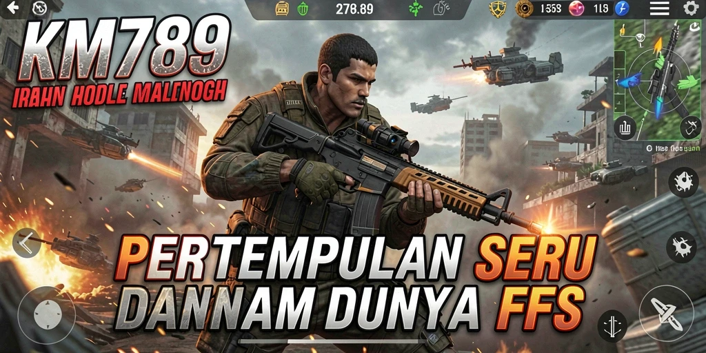 Gameplay mendebarkan dalam pertempuran FPS yang intens.