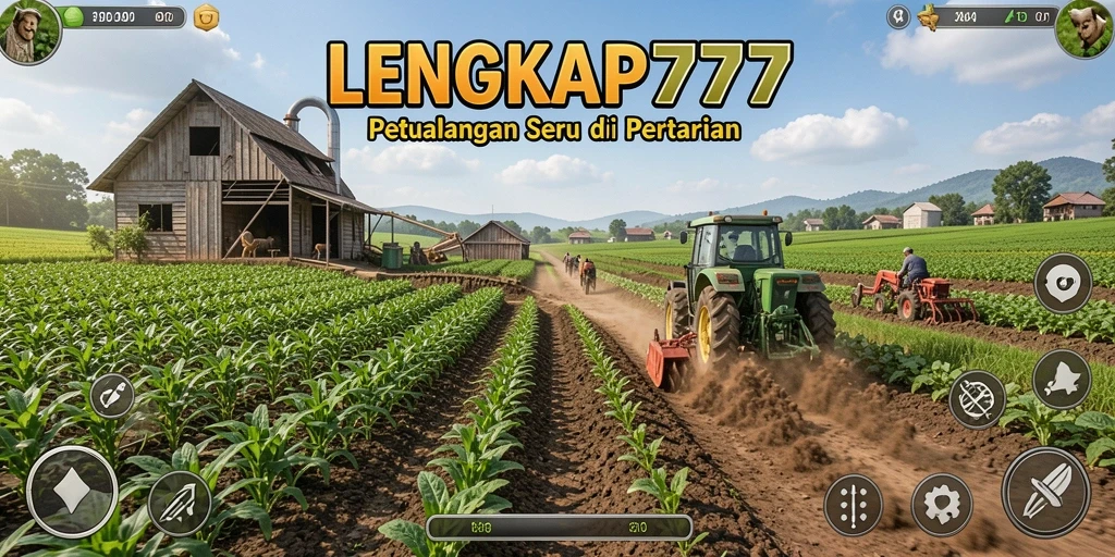 Screenshot LENGKAP777 yang menampilkan gameplay bertani yang menarik.