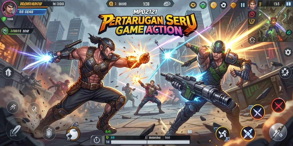 Tampilan agresif dari pertarungan seru game MPO2121.