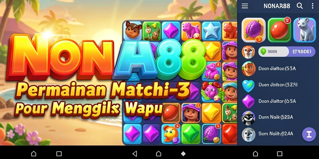 Tampilan gameplay NONA88 yang menarik saat mencocokkan item.