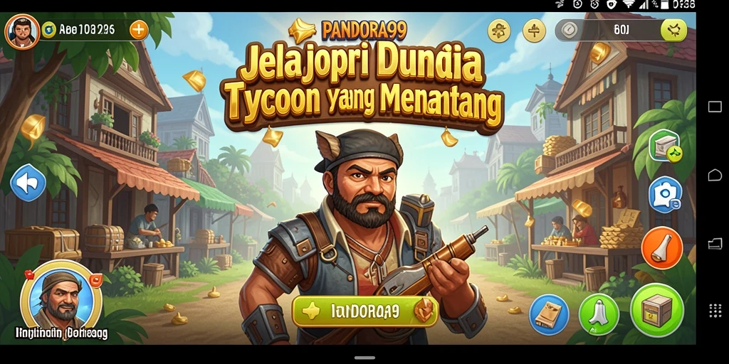 Tangkapan layar gameplay PANDORA99 menunjukkan manajemen bisnis yang menarik.