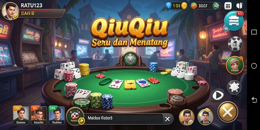 Screenshot gameplay QiuQiu yang menegangkan dalam RATU123.