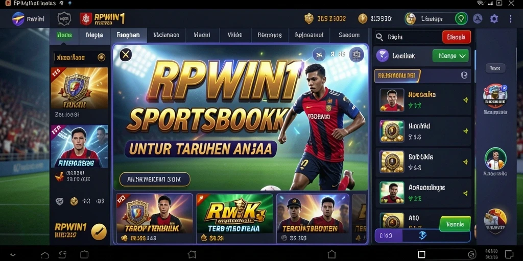 Screenshot RPWIN1 menampilkan antarmuka taruhan olahraga yang menarik.