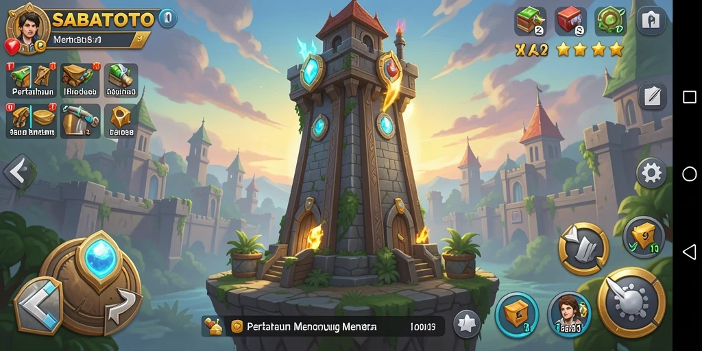 Tampilan gameplay SABATOTO yang menegangkan dalam Tower Defense.