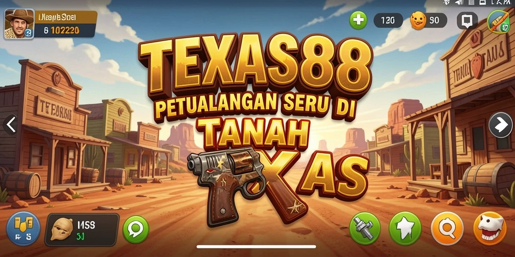 Screenshot gameplay menunjukkan petualangan yang mendebarkan di Texas.